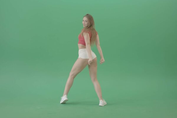 Twerk dancing girl on green screen video footage