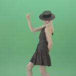 vj video background Video-Art-Fashion-Dance-by-Girl-in-black-outlet-and-dark-hat-on-green-screen-Video-Footage-1920_003
