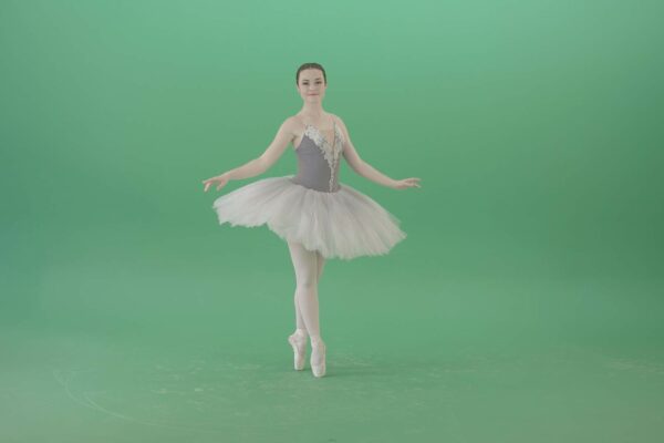 white swan ballet girl on green screen video