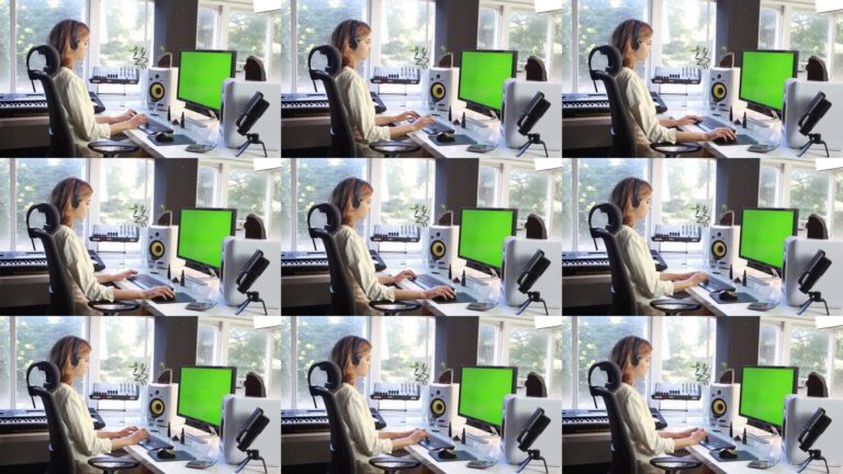 Woman-Working-in-the-Studio-1-Green-Screen-Footage Green Screen Stock