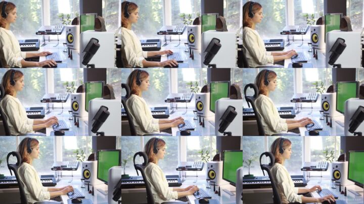 Woman-Working-in-the-Studio-2-Green-Screen-Footage Green Screen Stock