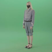 Young-Blonde-woman-marching-in-side-view-with-Covid19-mask-on-green-screen-4K-Video-Footage-1920_001 Green Screen Stock