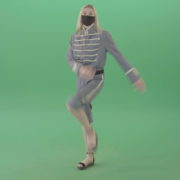 Young-Blonde-woman-marching-in-side-view-with-Covid19-mask-on-green-screen-4K-Video-Footage-1920_006 Green Screen Stock