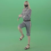 Young-Blonde-woman-marching-in-side-view-with-Covid19-mask-on-green-screen-4K-Video-Footage-1920_007 Green Screen Stock