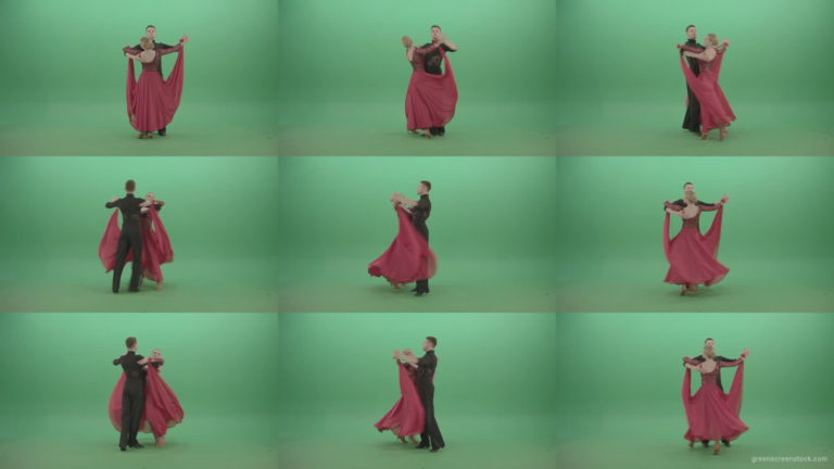 Young-couple-in-red-black-costume-spinning-dancing-ballroom-latina-dance-over-green-screen-4K-Video-Footage-1920 Green Screen Stock