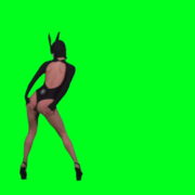 Amazing-black-banny-rabbit-girl-dancing-go-go-isolated-on-green-screen-RAVE-Video-Footage-1920_007 Green Screen Stock