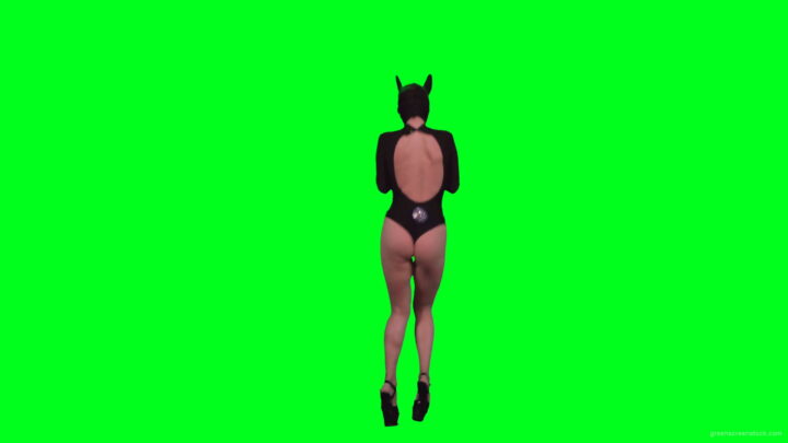 vj video background Back-Side-View-of-Jumping-Go-Go-Dancing-girl-in-bunny-black-mask-isolated-on-green-screen-4K-Video-Footage-1920_003