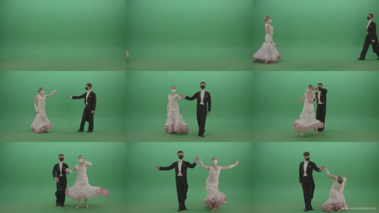 Ballroom-Dancers-Man-and-Woman-making-bowing-regards-and-welcome-Corona-Virus-on-green-screen-4K-Video-Footage-1920 Green Screen Stock