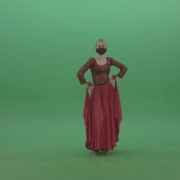 Beauty-Girl-with-black-mask-in-red-rumba-dress-waving-arms-isolated-on-green-screen-4K-Video-Footage-1920_001 Green Screen Stock