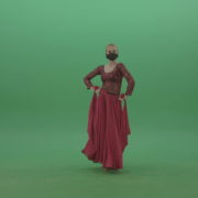 Beauty-Girl-with-black-mask-in-red-rumba-dress-waving-arms-isolated-on-green-screen-4K-Video-Footage-1920_004 Green Screen Stock