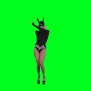 Black-Occult-Banny-Rabbit-dancing-girl-jumping-isolated-on-green-screen-4K-Video-Footage-1920_001 Green Screen Stock