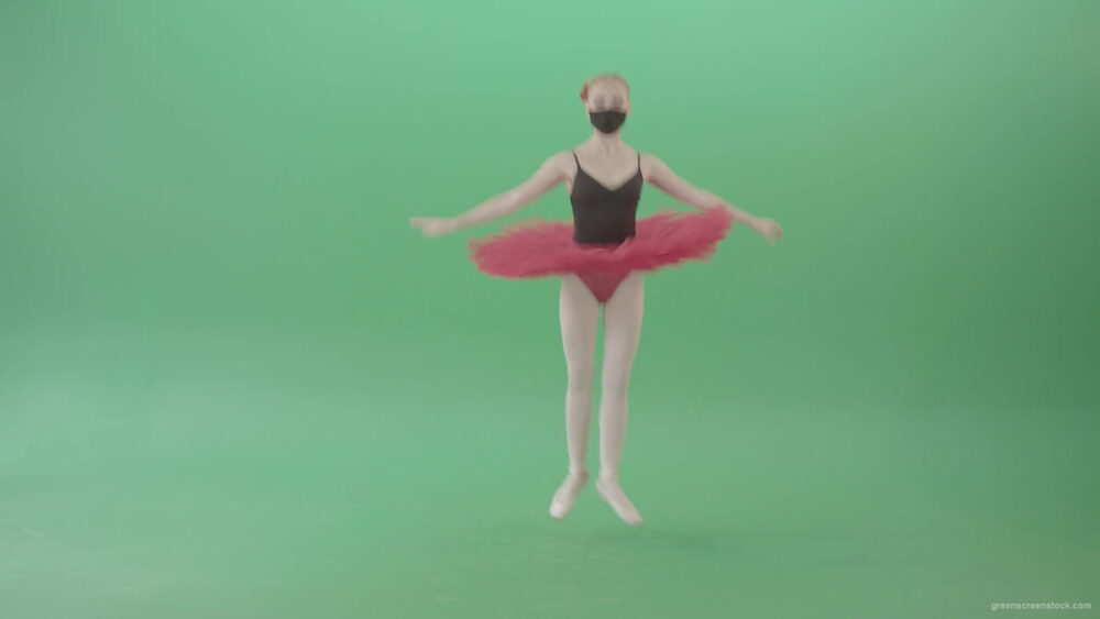 vj video background Blonde-Ballet-Girl-dancing-and-jumping-in-red-black-mask-isolated-on-green-screen-4K-Video-Footage--1920_003
