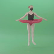 Blonde-Ballet-Girl-dancing-and-jumping-in-red-black-mask-isolated-on-green-screen-4K-Video-Footage--1920_004 Green Screen Stock