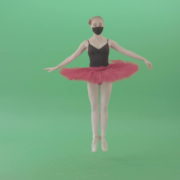 Blonde-Ballet-Girl-dancing-and-jumping-in-red-black-mask-isolated-on-green-screen-4K-Video-Footage--1920_005 Green Screen Stock