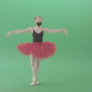 Blonde-Ballet-Girl-dancing-and-jumping-in-red-black-mask-isolated-on-green-screen-4K-Video-Footage--1920_008 Green Screen Stock