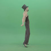 Blonde-Girl-in-Black-Cylinder-Hat-dancing-slowly-in-Corona-VIrus-Mask-on-green-screen-VIdeo-Footage-1920_005 Green Screen Stock