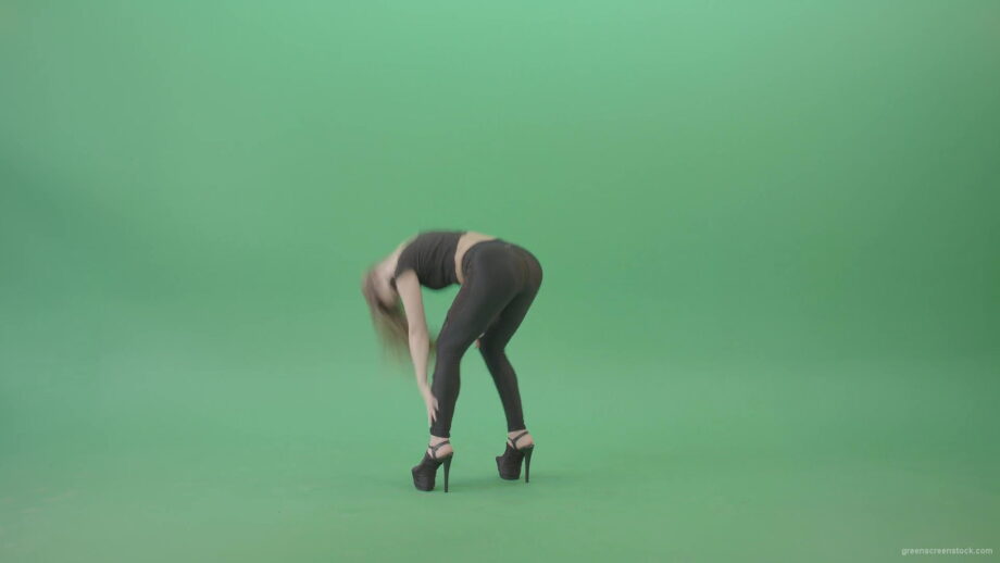 vj video background Exotic-sexy-dance-by-girl-in-black-latex-dress-isolated-on-green-screen-4K-Video-Footage-1920_003
