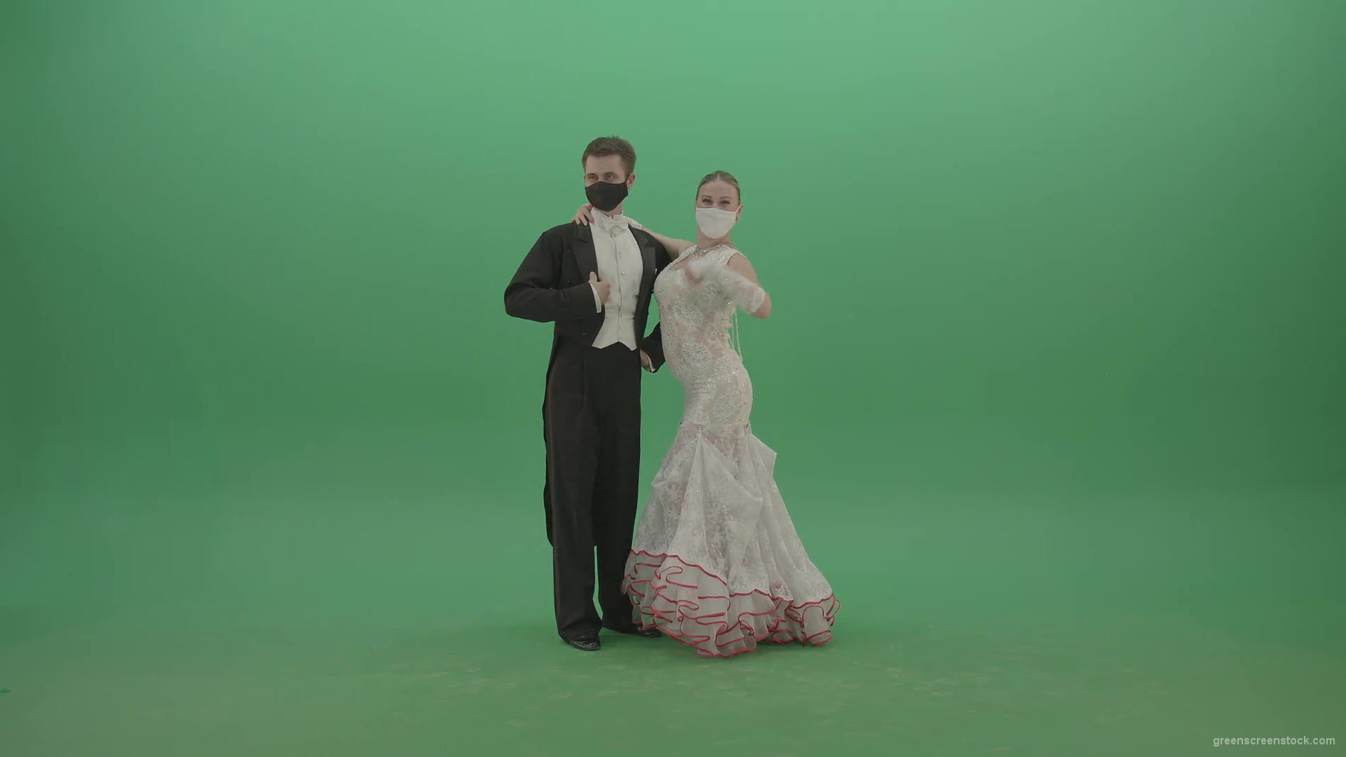 Funny-happy-balleroom-dancers-couple-chilling-and-laughing-on-green-screen-4K-Video-Footage-1920_006 Green Screen Stock
