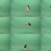 Go-Go-Girl-in-white-dress-spinning-on-the-pole-and-sit-on-a-twine-on-green-screen-4K-Video-Footage-1920 Green Screen Stock