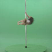 Go-Go-Girl-in-white-dress-spinning-on-the-pole-and-sit-on-a-twine-on-green-screen-4K-Video-Footage-1920_004 Green Screen Stock