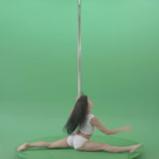 Go-Go-Girl-in-white-dress-spinning-on-the-pole-and-sit-on-a-twine-on-green-screen-4K-Video-Footage-1920_008 Green Screen Stock