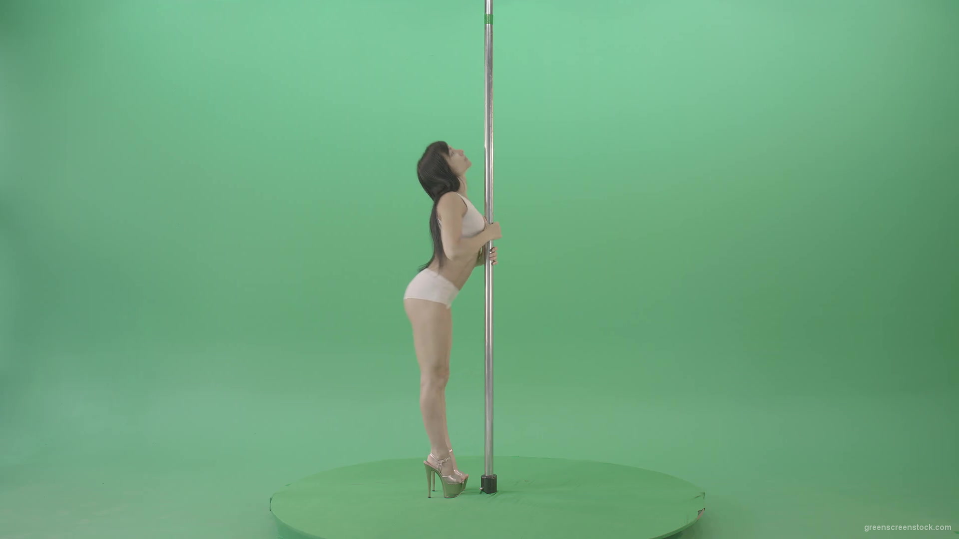 vj video background Pole-Dancing-Girl-waving-with-body-on-green-screen-4K-Video-Footage-1920_003