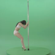 Pole-Dancing-Girl-waving-with-body-on-green-screen-4K-Video-Footage-1920_004 Green Screen Stock