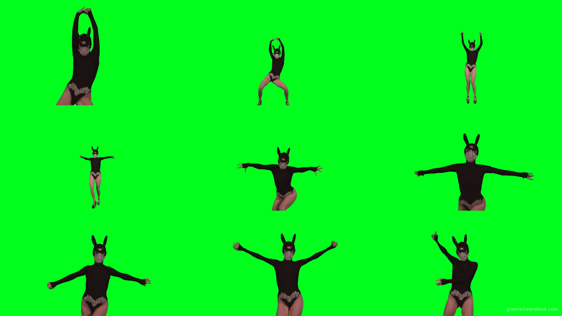 Rave-Calling-EDM-Go-Go-Dancing-Girl-performs-on-green-screen-4K-Video-Footage-1920 Green Screen Stock