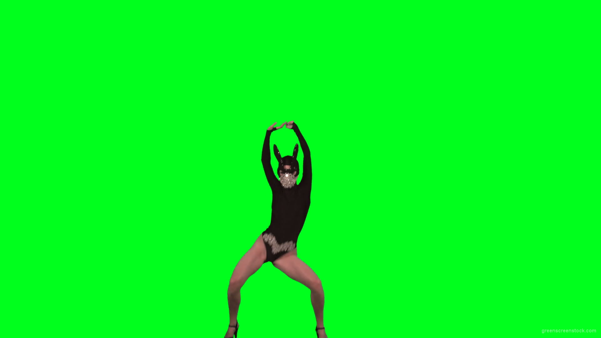 Rave-Calling-EDM-Go-Go-Dancing-Girl-performs-on-green-screen-4K-Video-Footage-1920_002 Green Screen Stock
