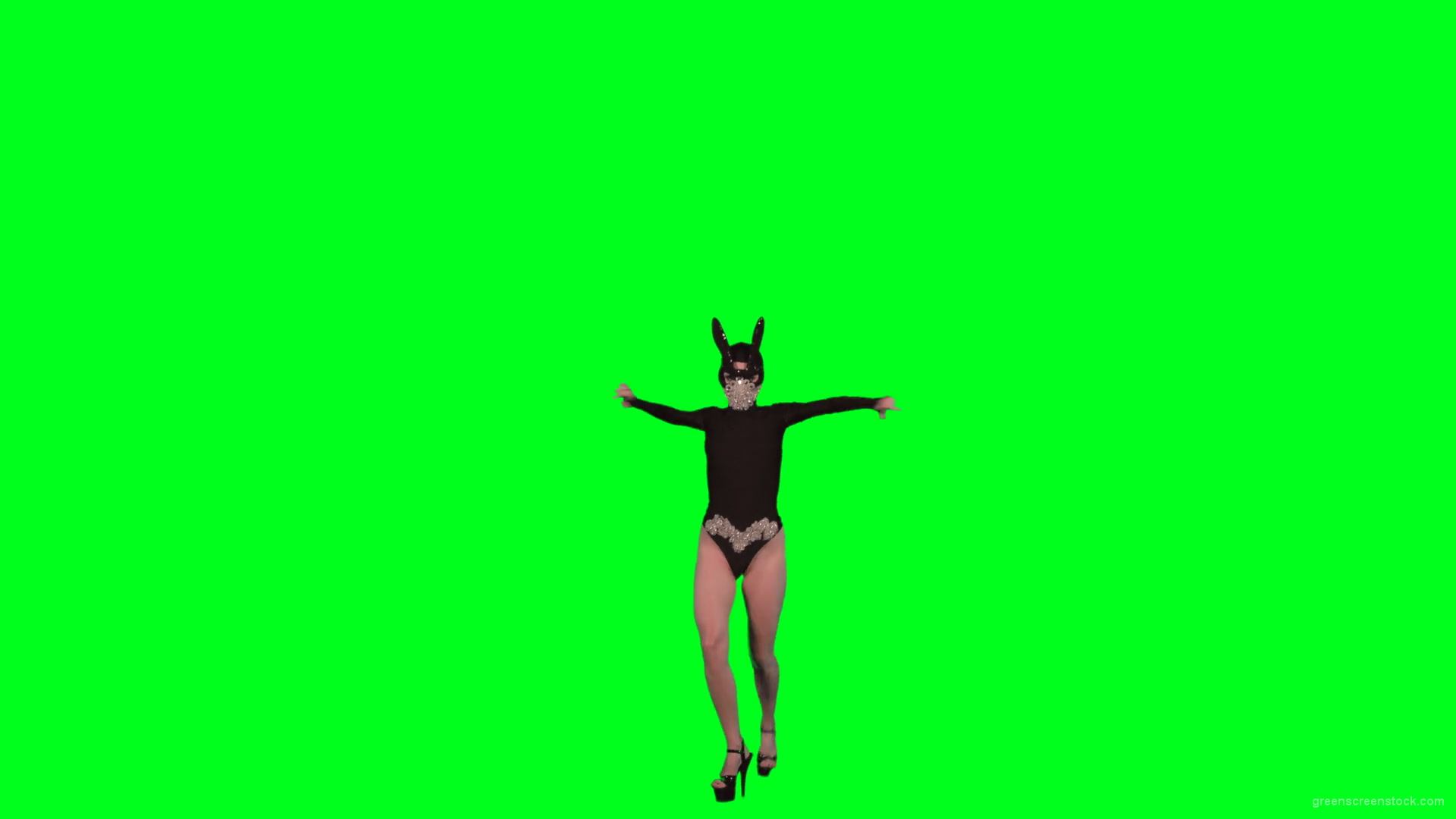 Rave-Calling-EDM-Go-Go-Dancing-Girl-performs-on-green-screen-4K-Video-Footage-1920_004 Green Screen Stock