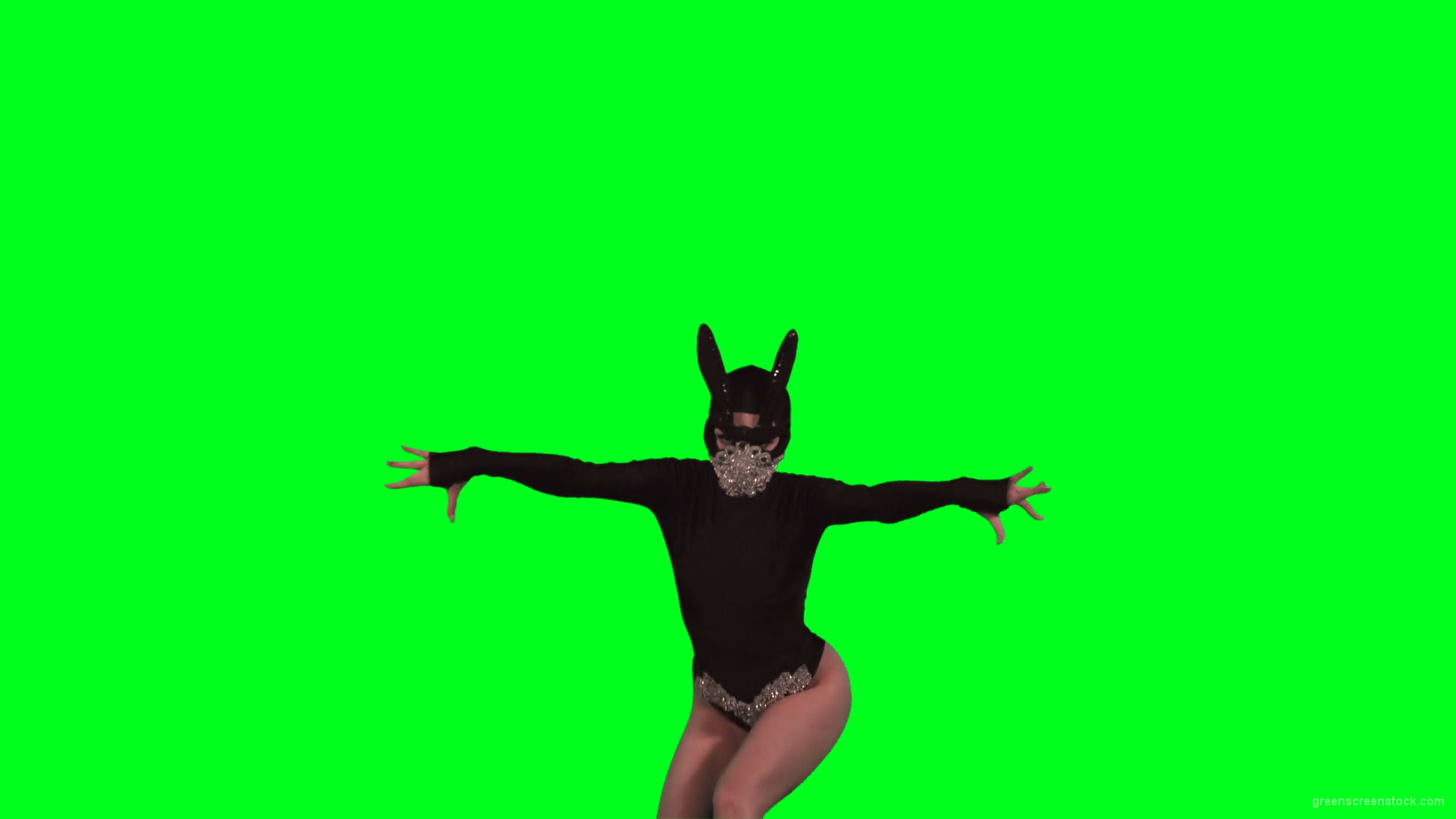 Rave-Calling-EDM-Go-Go-Dancing-Girl-performs-on-green-screen-4K-Video-Footage-1920_005 Green Screen Stock