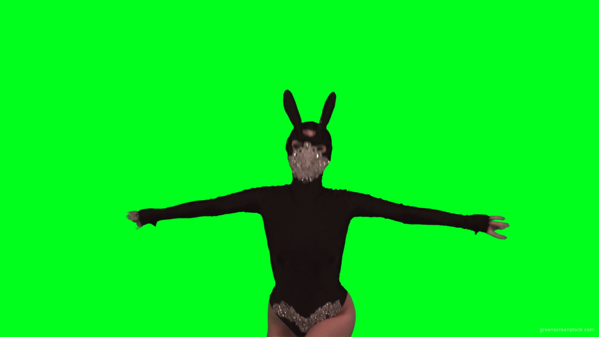 Rave-Calling-EDM-Go-Go-Dancing-Girl-performs-on-green-screen-4K-Video-Footage-1920_006 Green Screen Stock