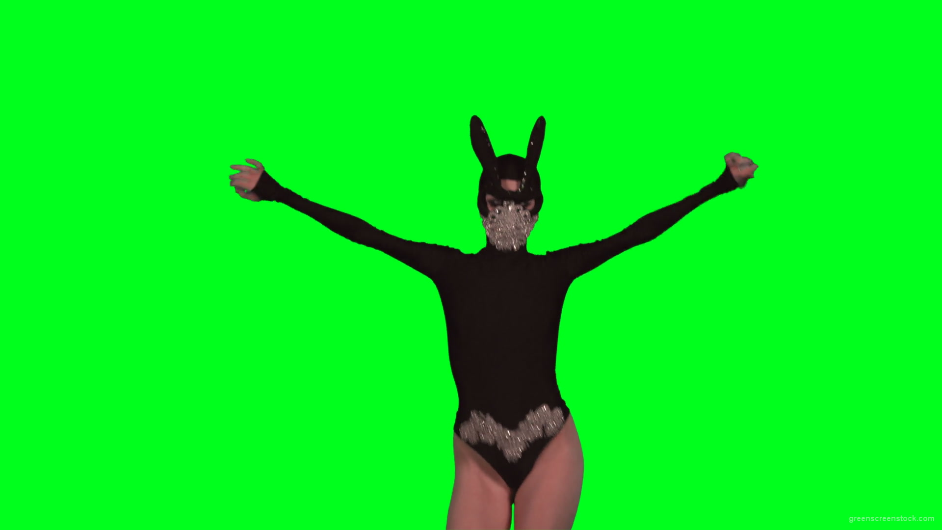 Rave-Calling-EDM-Go-Go-Dancing-Girl-performs-on-green-screen-4K-Video-Footage-1920_008 Green Screen Stock