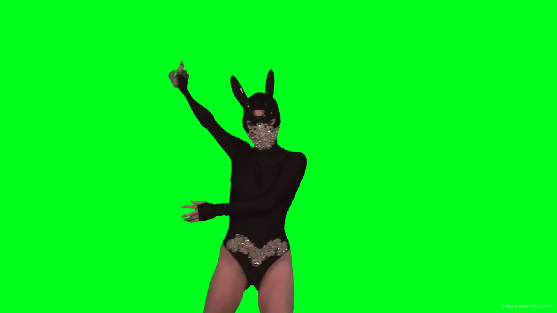 Rave-Calling-EDM-Go-Go-Dancing-Girl-performs-on-green-screen-4K-Video-Footage-1920_009 Green Screen Stock
