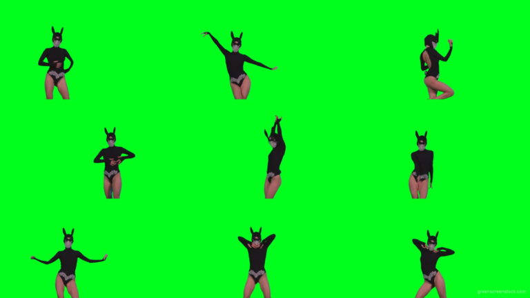 Sexy-bunny-girl-dance-performs-in-rabbit-costume-on-green-screen-4K-Video-Footage-1920 Green Screen Stock