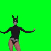 Sexy-bunny-girl-dance-performs-in-rabbit-costume-on-green-screen-4K-Video-Footage-1920_007 Green Screen Stock