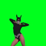 Sexy-bunny-girl-dance-performs-in-rabbit-costume-on-green-screen-4K-Video-Footage-1920_009 Green Screen Stock