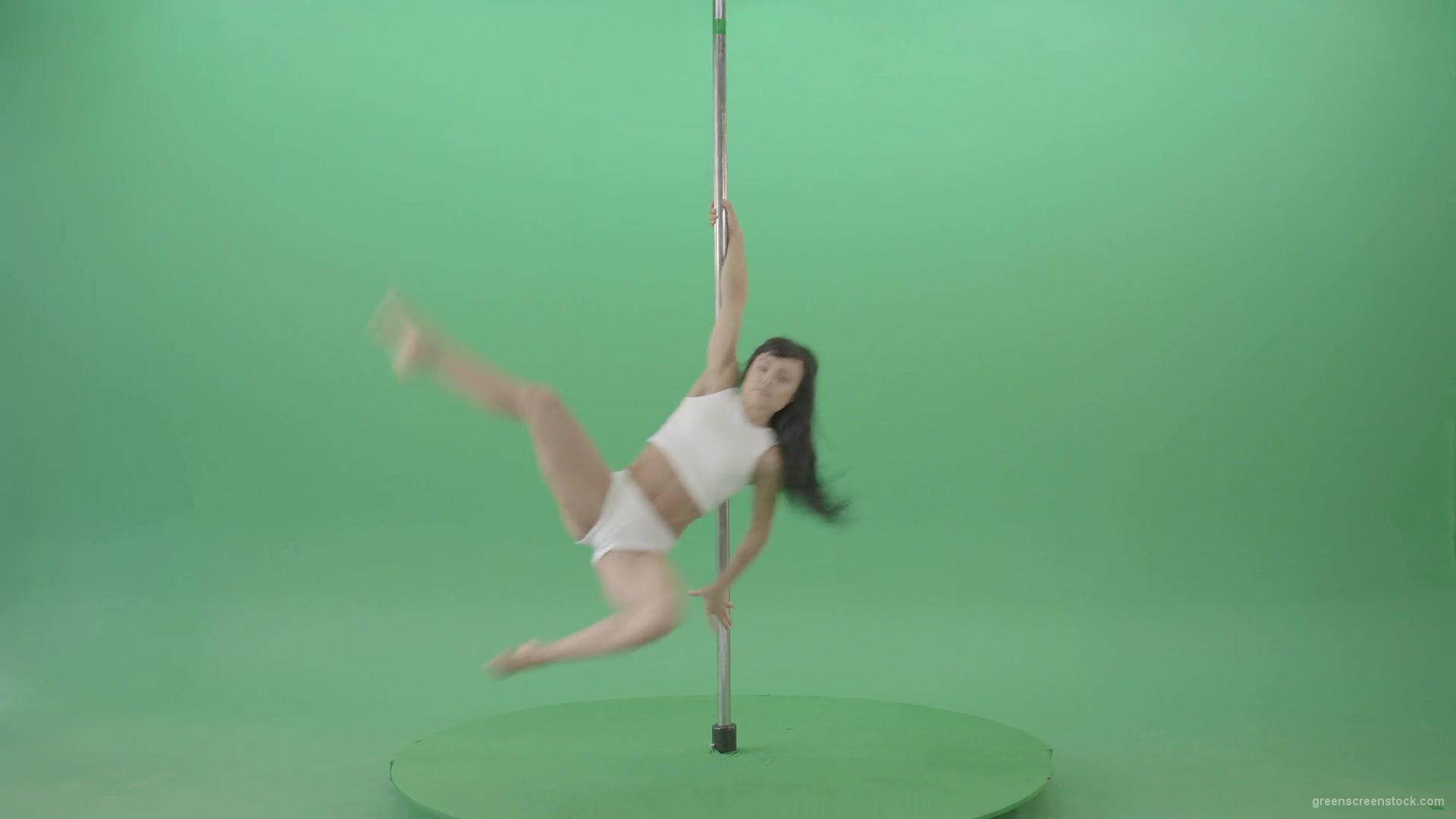 Acrobatic-gymnastics-making-spin-element-on-Pole-Pilon-on-green-screen-4K-Video-Footage-1920_004 Green Screen Stock