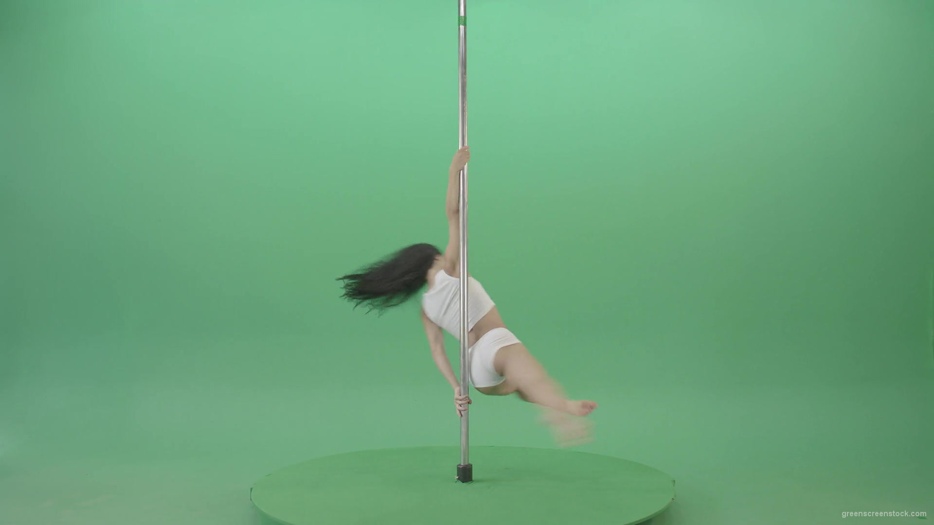 Acrobatic-gymnastics-making-spin-element-on-Pole-Pilon-on-green-screen-4K-Video-Footage-1920_005 Green Screen Stock
