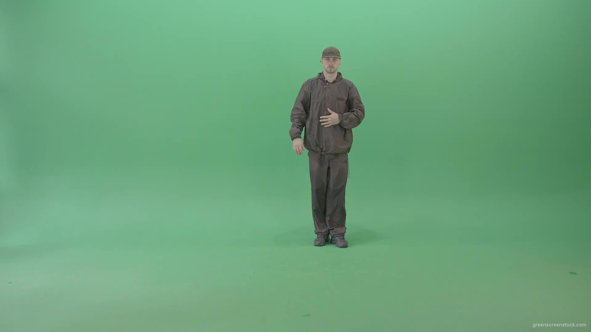 Athlete-Man-making-Air-freeze-on-hand-breaking-on-green-screen-4K-Video-Footage-1920_001 Green Screen Stock