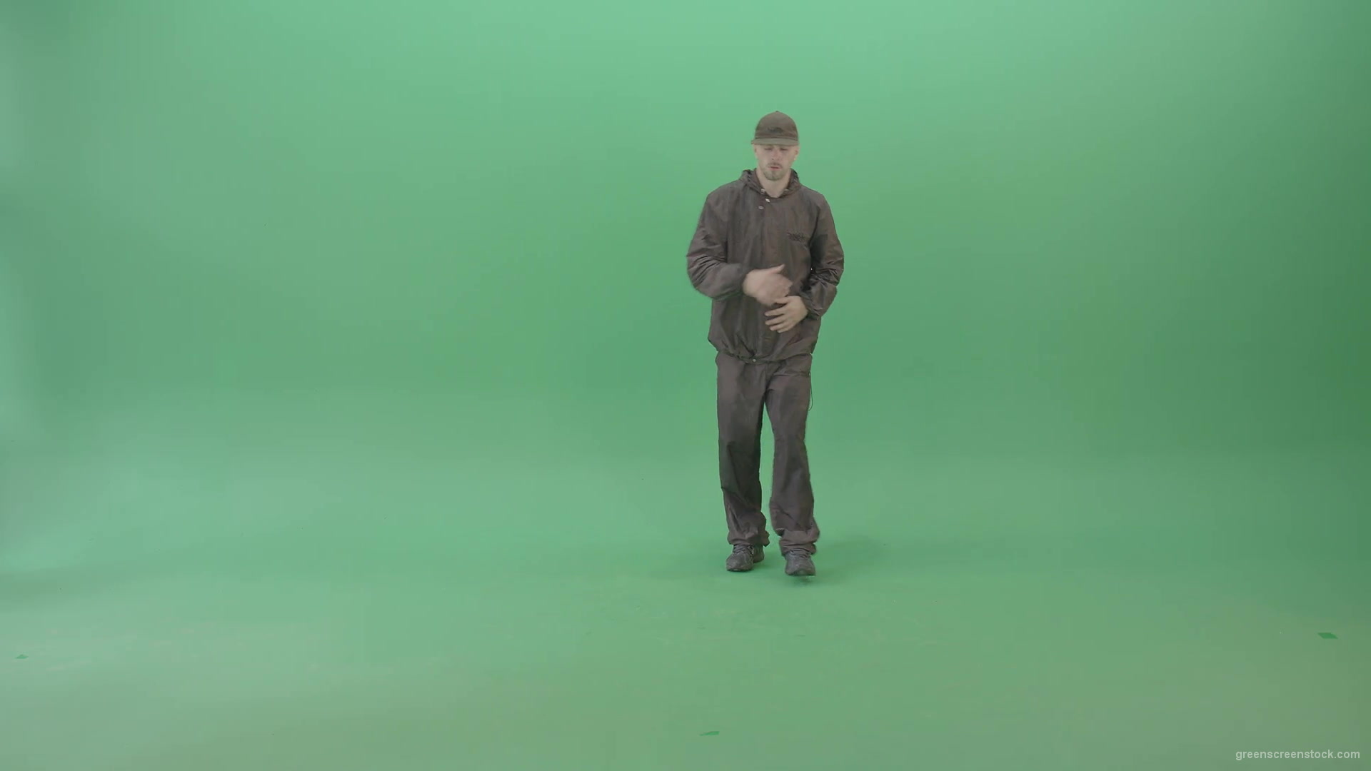 Athlete-Man-making-Air-freeze-on-hand-breaking-on-green-screen-4K-Video-Footage-1920_002 Green Screen Stock