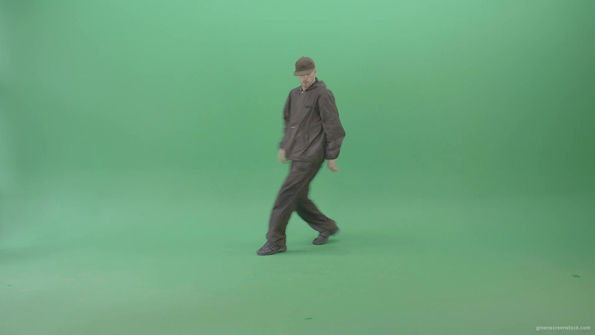 Athlete-Man-making-Air-freeze-on-hand-breaking-on-green-screen-4K-Video-Footage-1920_004 Green Screen Stock
