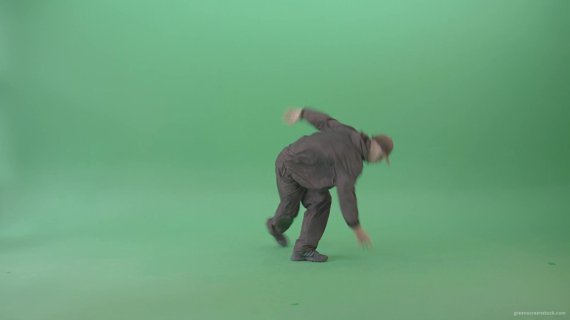 Athlete-Man-making-Air-freeze-on-hand-breaking-on-green-screen-4K-Video-Footage-1920_006 Green Screen Stock