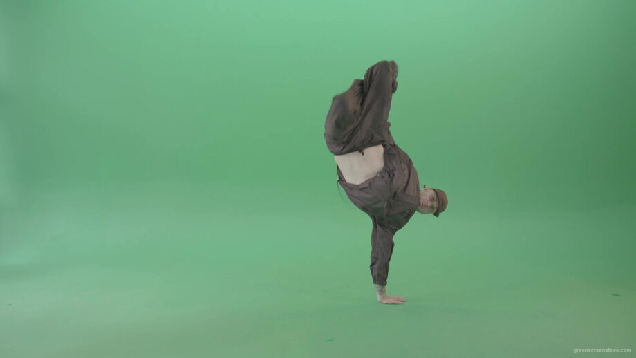 Athlete-Man-making-Air-freeze-on-hand-breaking-on-green-screen-4K-Video-Footage-1920_008 Green Screen Stock