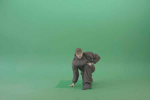 Break dance man on green screen 4k video footage