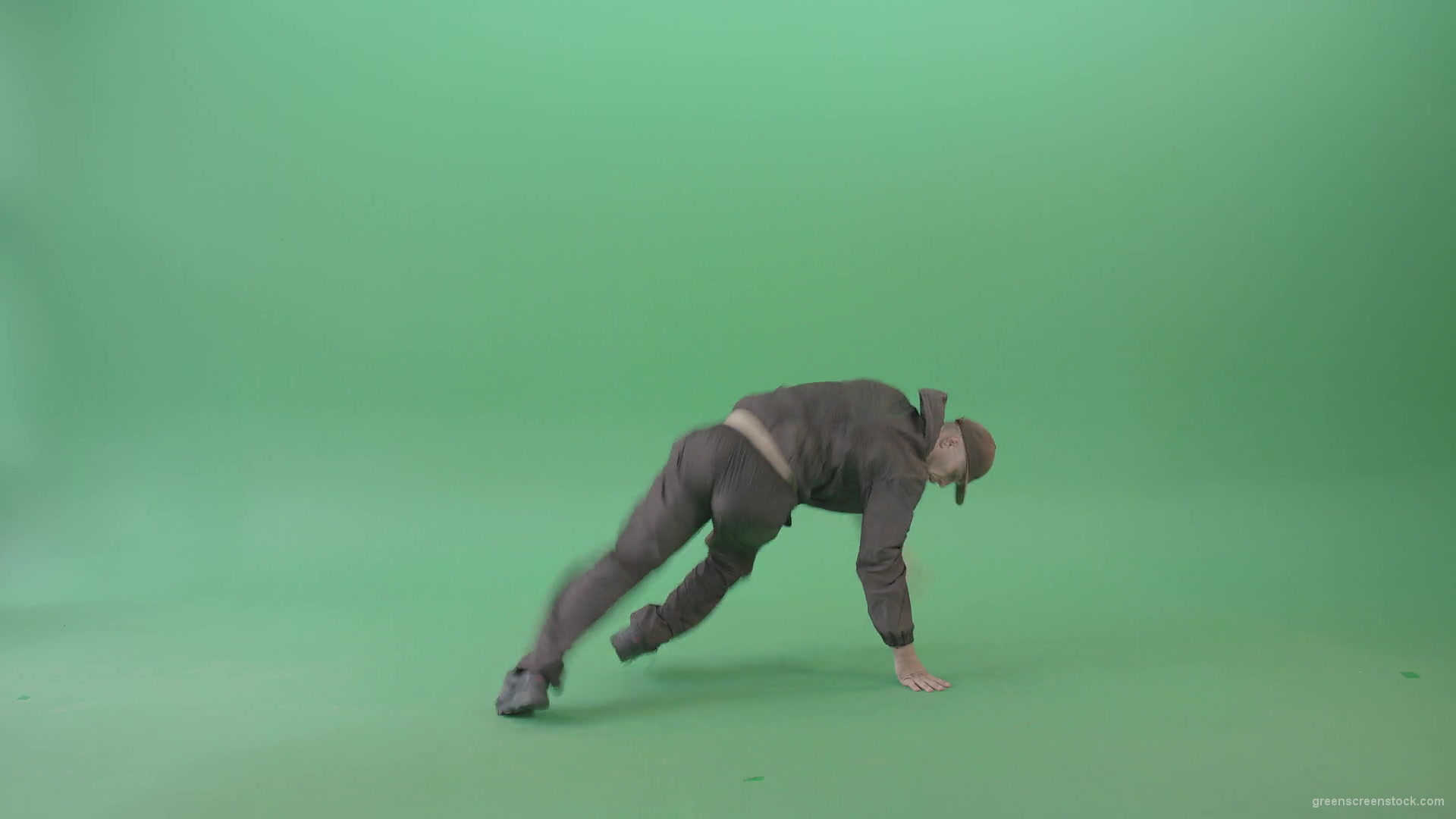 B-Boy-making-gymnastic-break-dance-for-advertising-isolated-on-green-screen-4K-Video-Footage-1920_006 Green Screen Stock