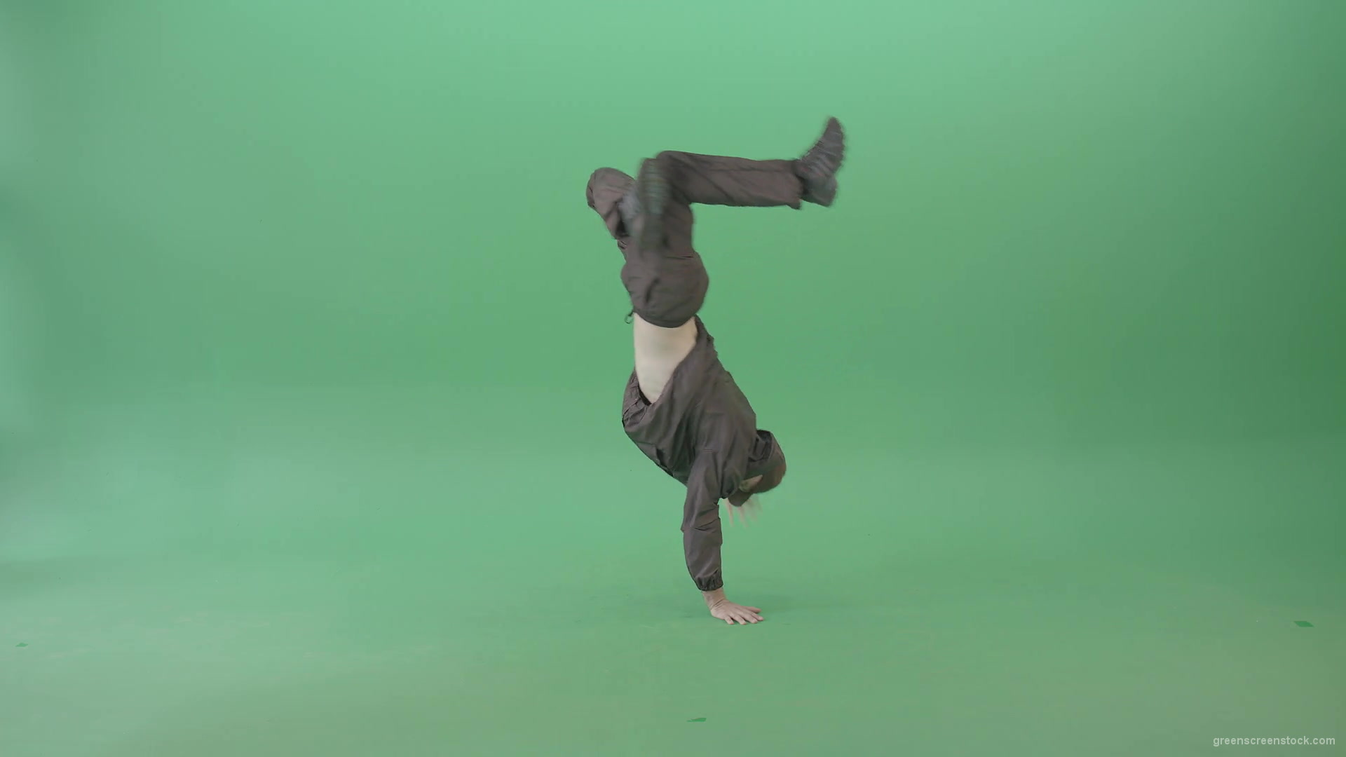 B-Boy-making-gymnastic-break-dance-for-advertising-isolated-on-green-screen-4K-Video-Footage-1920_009 Green Screen Stock