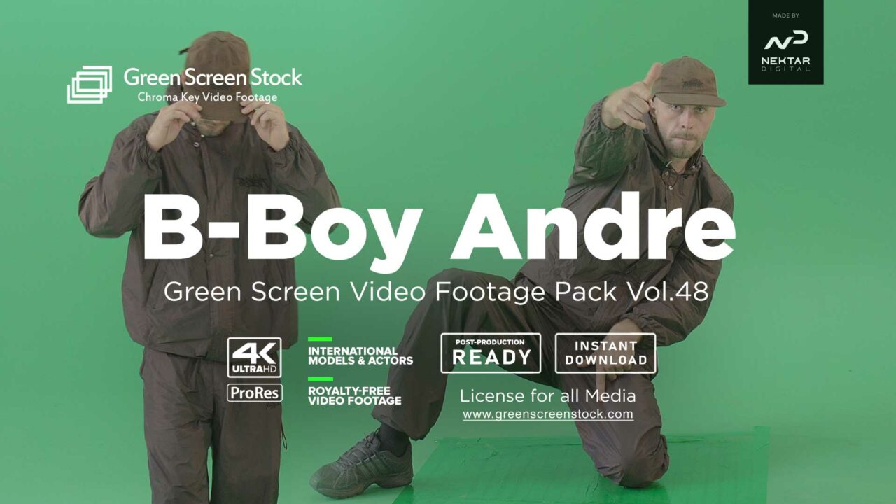 B-boy-Andre breakdance on green screen