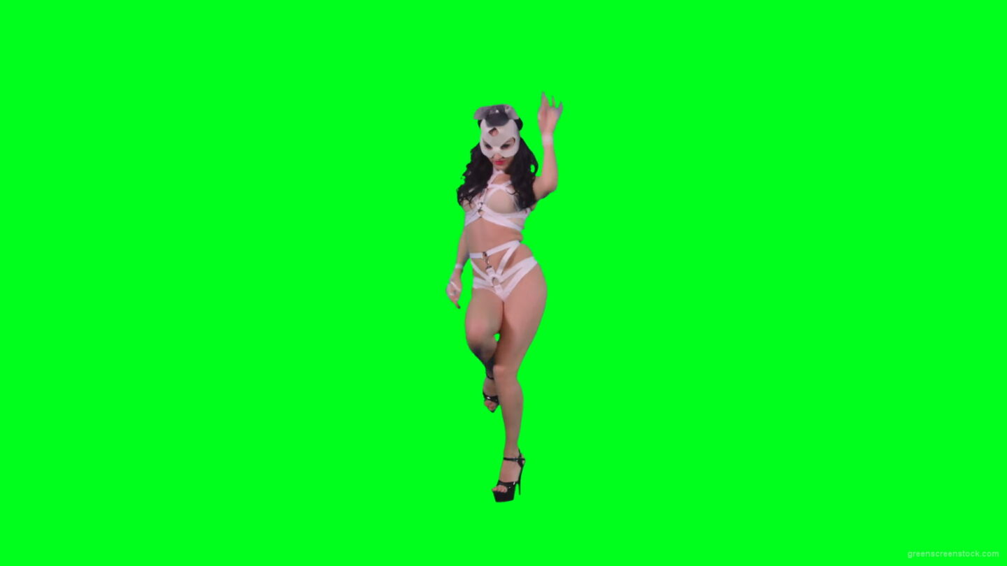 vj video background Black-hair-sexy-girl-in-playboy-costume-dancing-go-go-on-green-screen-4K-Video-Footage-1920_003