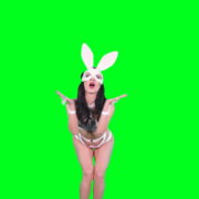 Girl-in-rabbit-bunny-mask-posing-and-show-gestures-on-green-screen-4K-Video-Footage-1920_009 Green Screen Stock